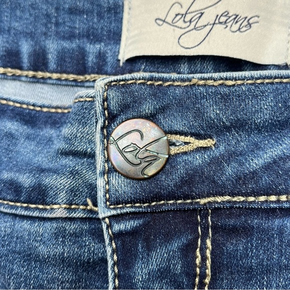 Lola Jeans Blair-DSN Mid Rise Skinny Size 10 Blue Jeans Distressed Casual - Picture 4 of 9